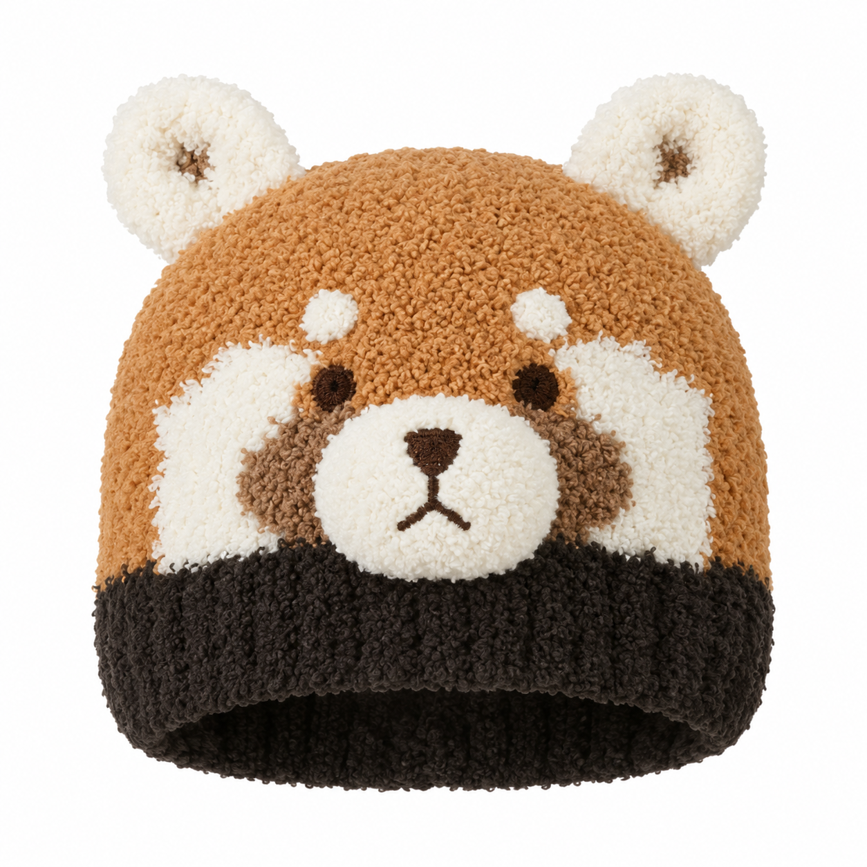 Baby Knitted Beanie-red panda