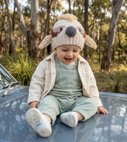 Baby Knitted Beanie-kookaburra