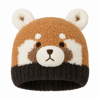 Baby Knitted Beanie-red panda