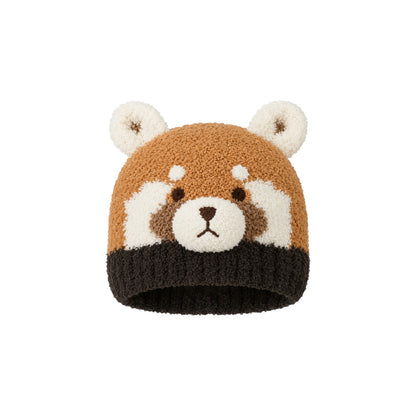 Baby Knitted Beanie-red panda