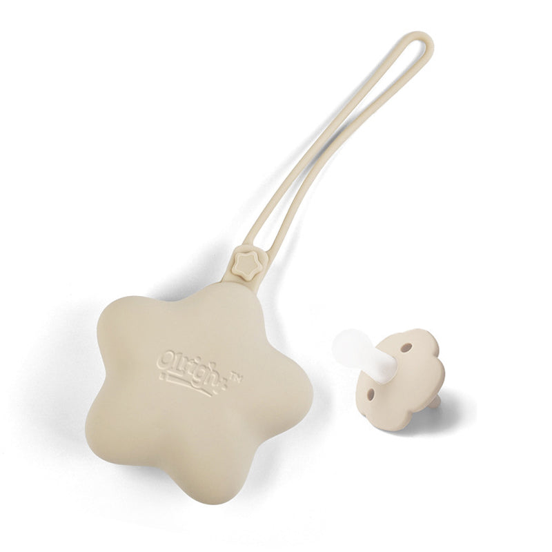 Silicone Pacifier & Holder Set