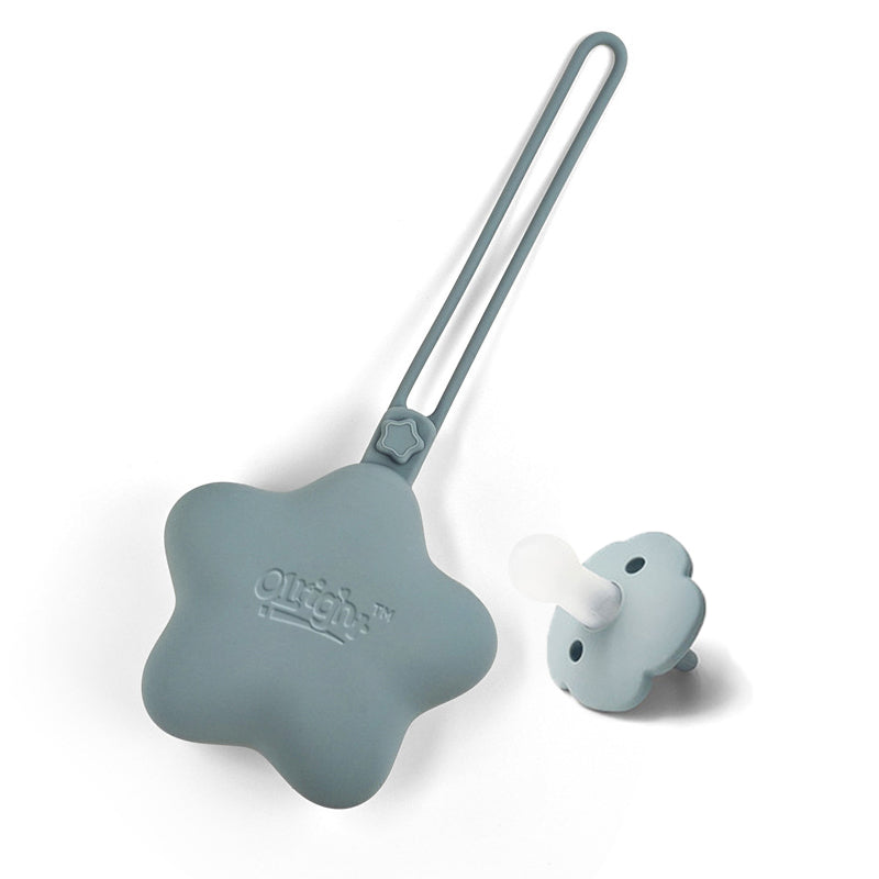 Silicone Pacifier & Holder Set