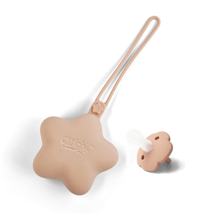 Silicone Pacifier & Holder Set